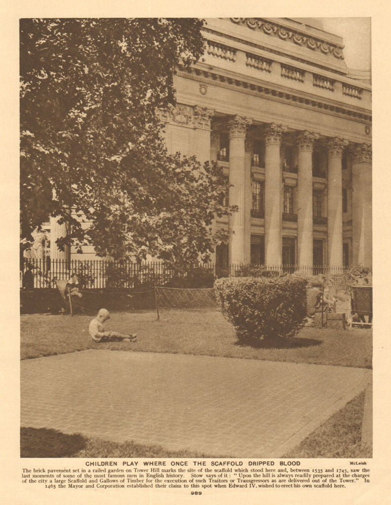 Child playing. Tower Hill. Port of London Authority Building. Scaffold site 1926